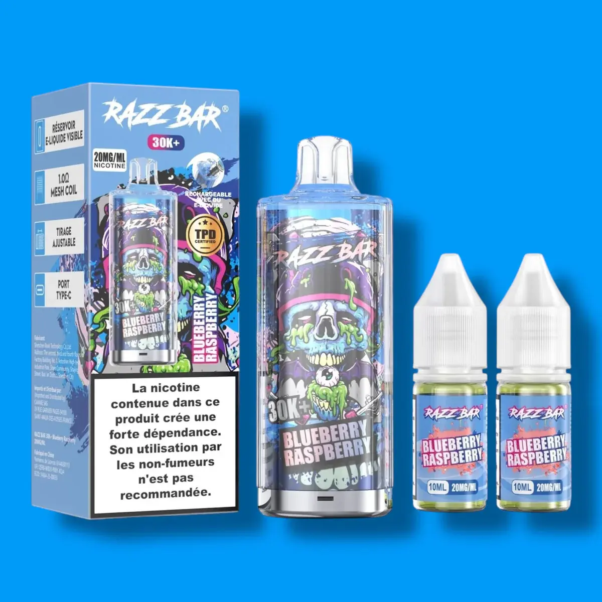 Razz Bar 30K (Blueberry Raspberry - Myrtille Framboise)