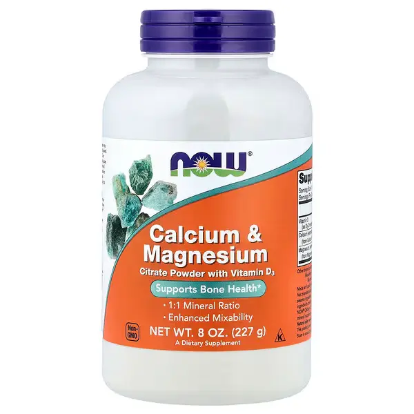 NOW Foods, Calcium, magnésium et vitamine D3, 227 g — Marovibe