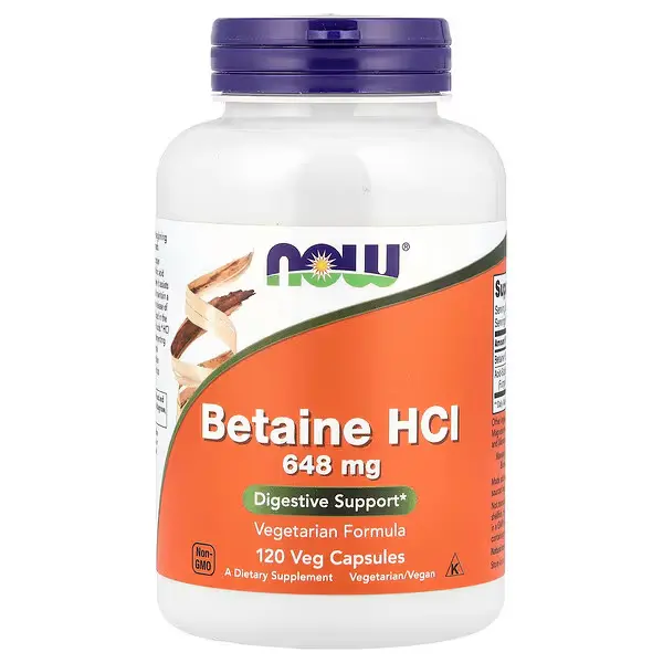 NOW Foods, Chlorhydrate de bétaïne, 120 capsules végétales — Marovibe