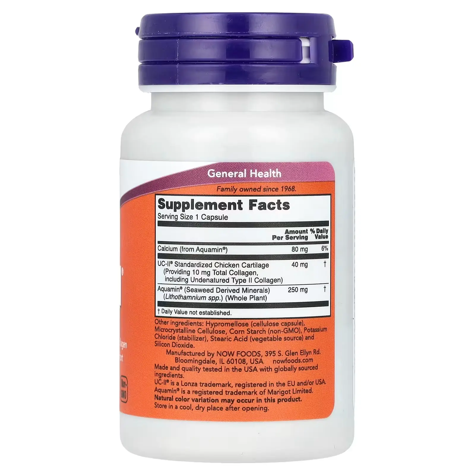 NOW Foods, UC-II®, Santé des articulations avec collagène de type II non dénaturé, 60 capsules