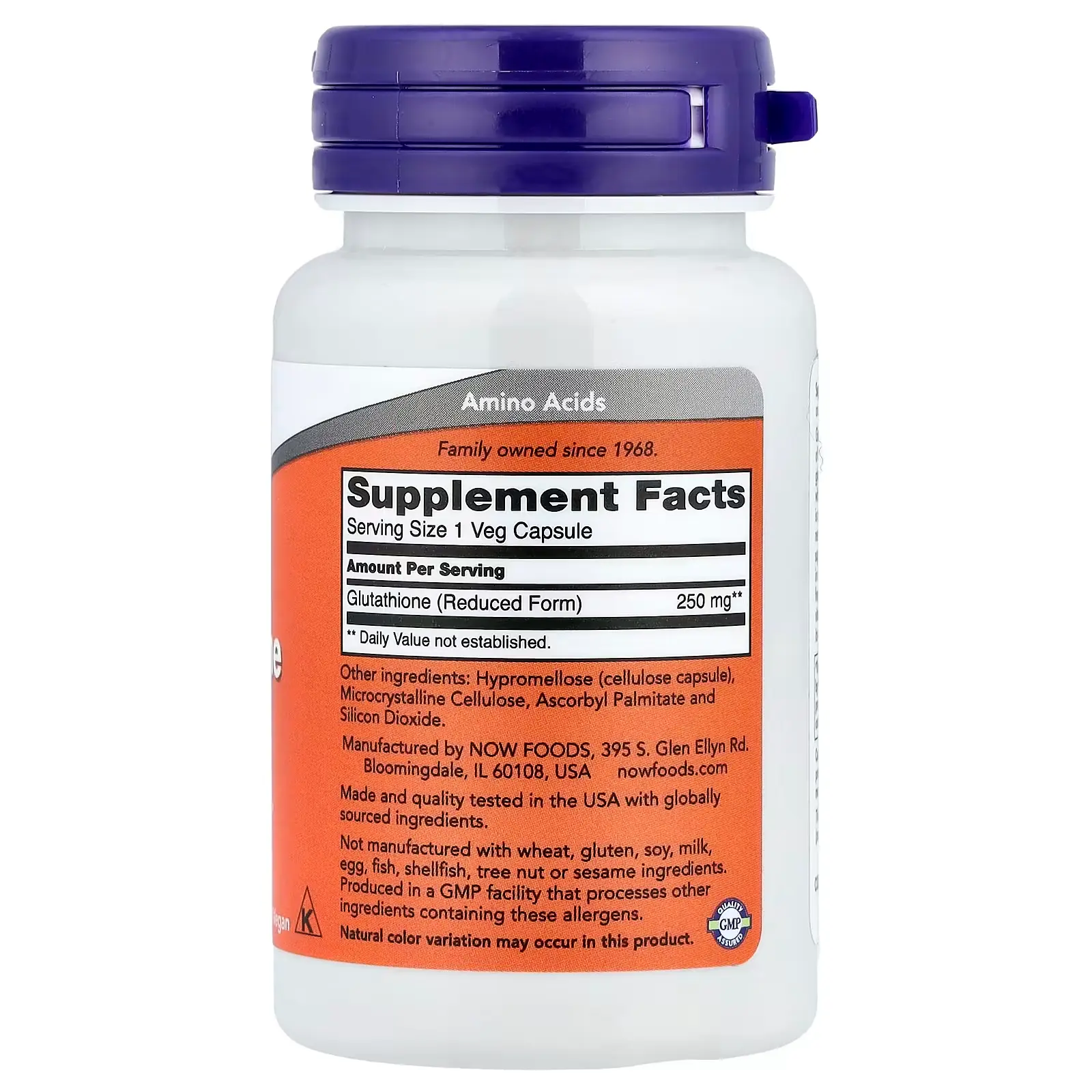 NOW Foods, Glutathion, 250 mg, 60 capsules végétariennes
