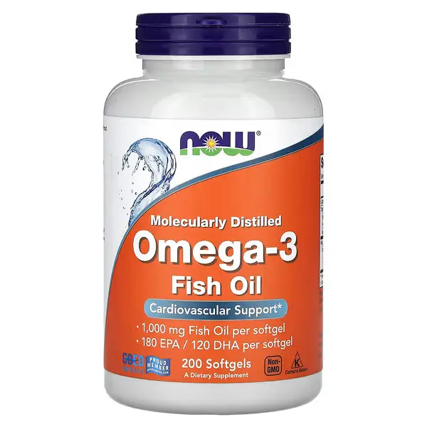 NOW Foods, Huile de poisson riche en oméga-3, 200 capsules à enveloppe molle — Marovibe