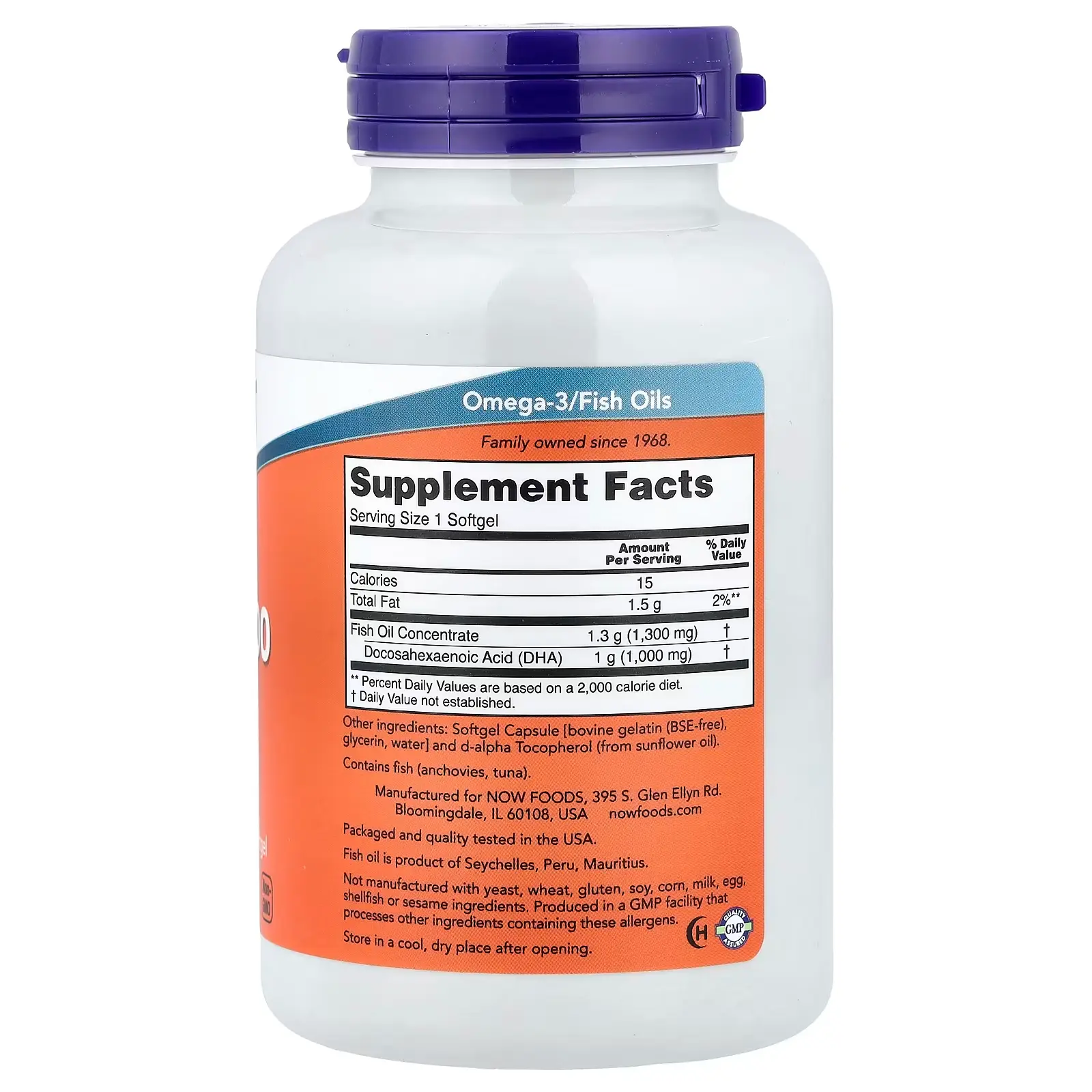 NOW Foods, Huile de poisson DHA-1000, 90 capsules à enveloppe molle